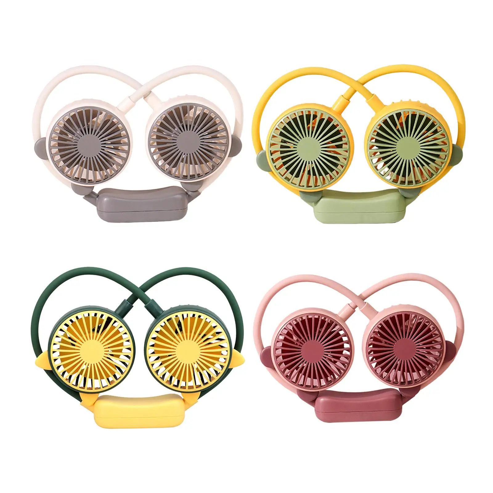 Neck Hanging Fan Portable Fan, 2 Speeds Adjustment Neckband Fan USB Charging for Jogging Summer Outdoor Activity Home Traveling