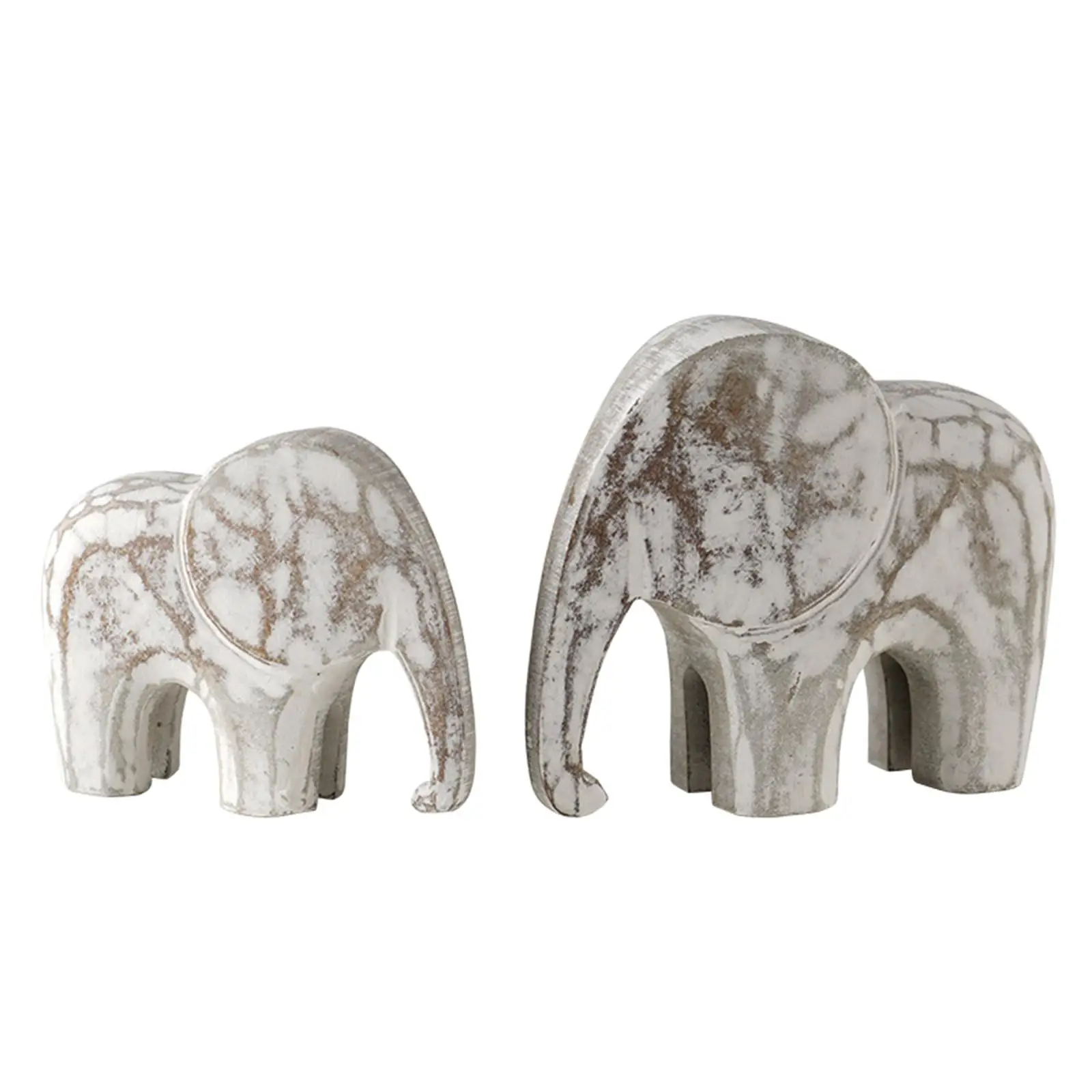 Modern Elephant Statue Sculpture Figurine 1Pair for Christmas Present Decoration