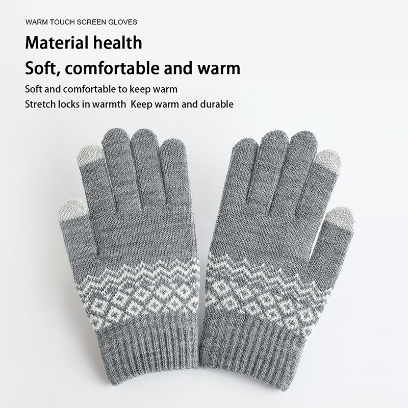 Winter Warm Knitted Gloves Mobile Phone Touch Screen Knitted Gloves Winter Thick Warm Cycling Riding Adult Gloves For Men Women