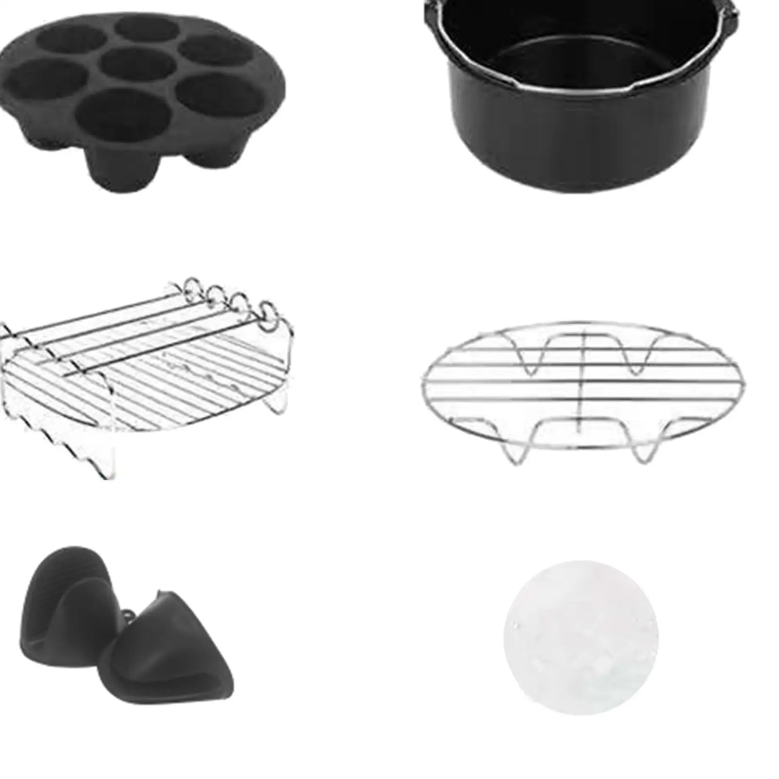 12Pcs Deep Fryer Accessories Pizza Pan Toast Rack Cake Cup Silicone Brush