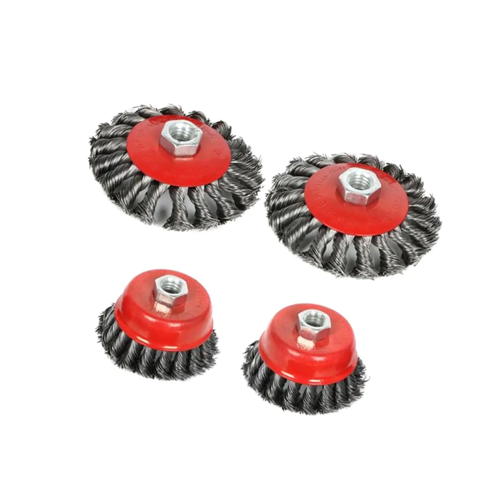 4x Twisted Knotted Cup Brush, Wire Brush Wheel Cup Brush for Descaling, Roughening, Grinding, Deburring