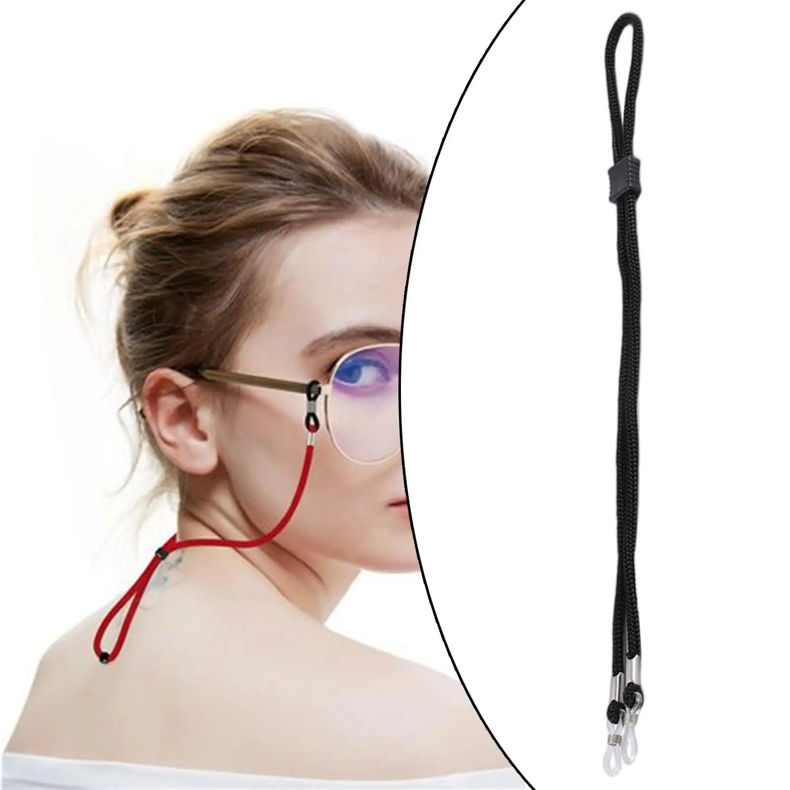 Adjustable Glasses Strap Rope Sunglass Holder Strap Eyewear Retainer Neck Cord Nonslip Nylon Braided String Lanyard Holder 