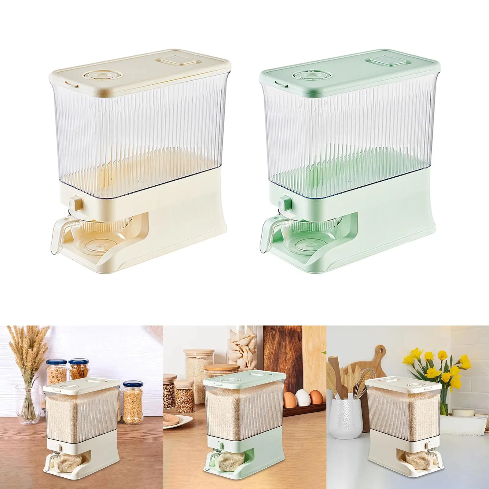 Rice Dispenser Container Storage Box Sealed Moistureproof Rice Bucket Grain Storage Container for Grain Flour Dry Food Soybean
