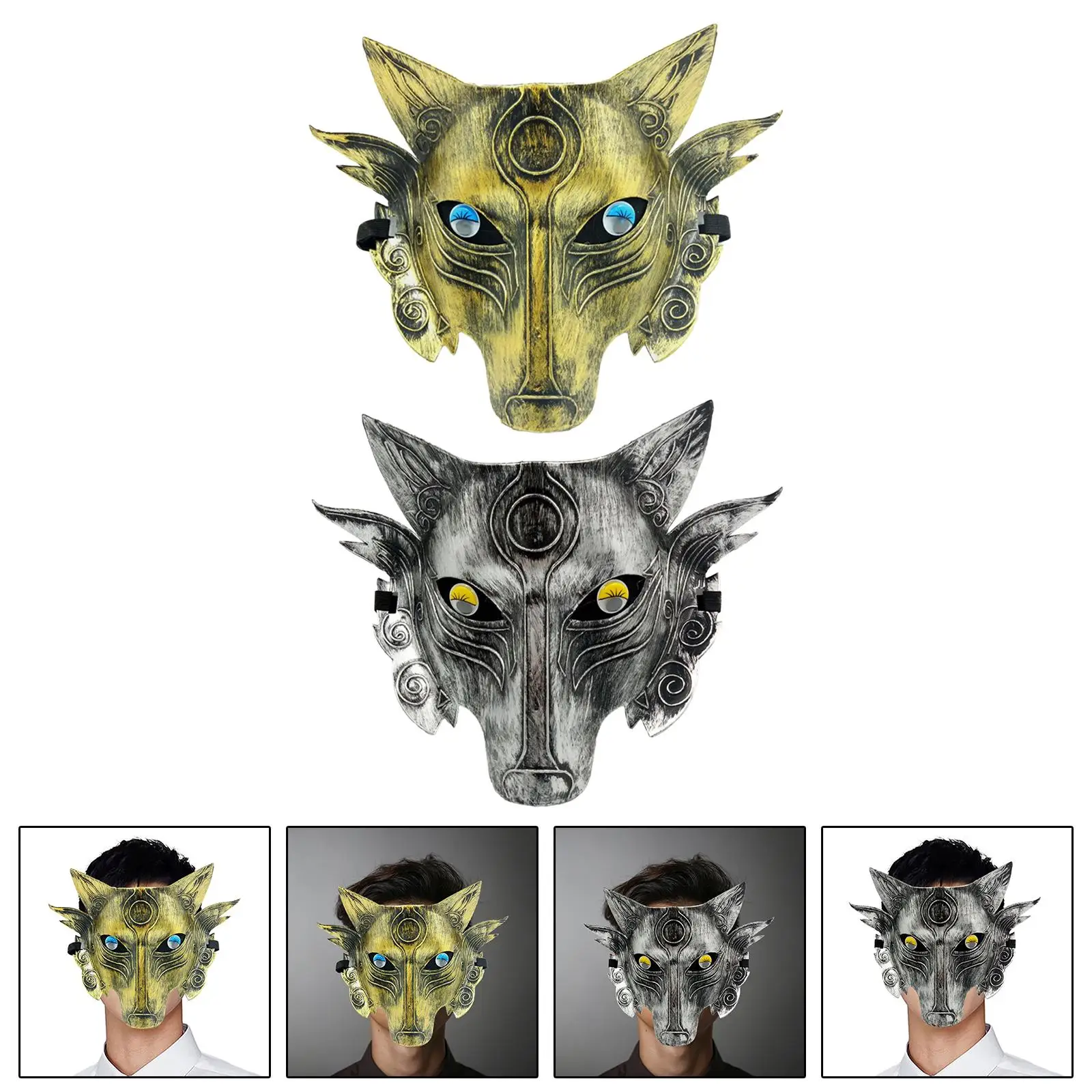 Wolf Mask Cosplay Costume Accessories Creative Women Werewolf Face Mask for Party Favor Prom Halloween Night Club Birthday