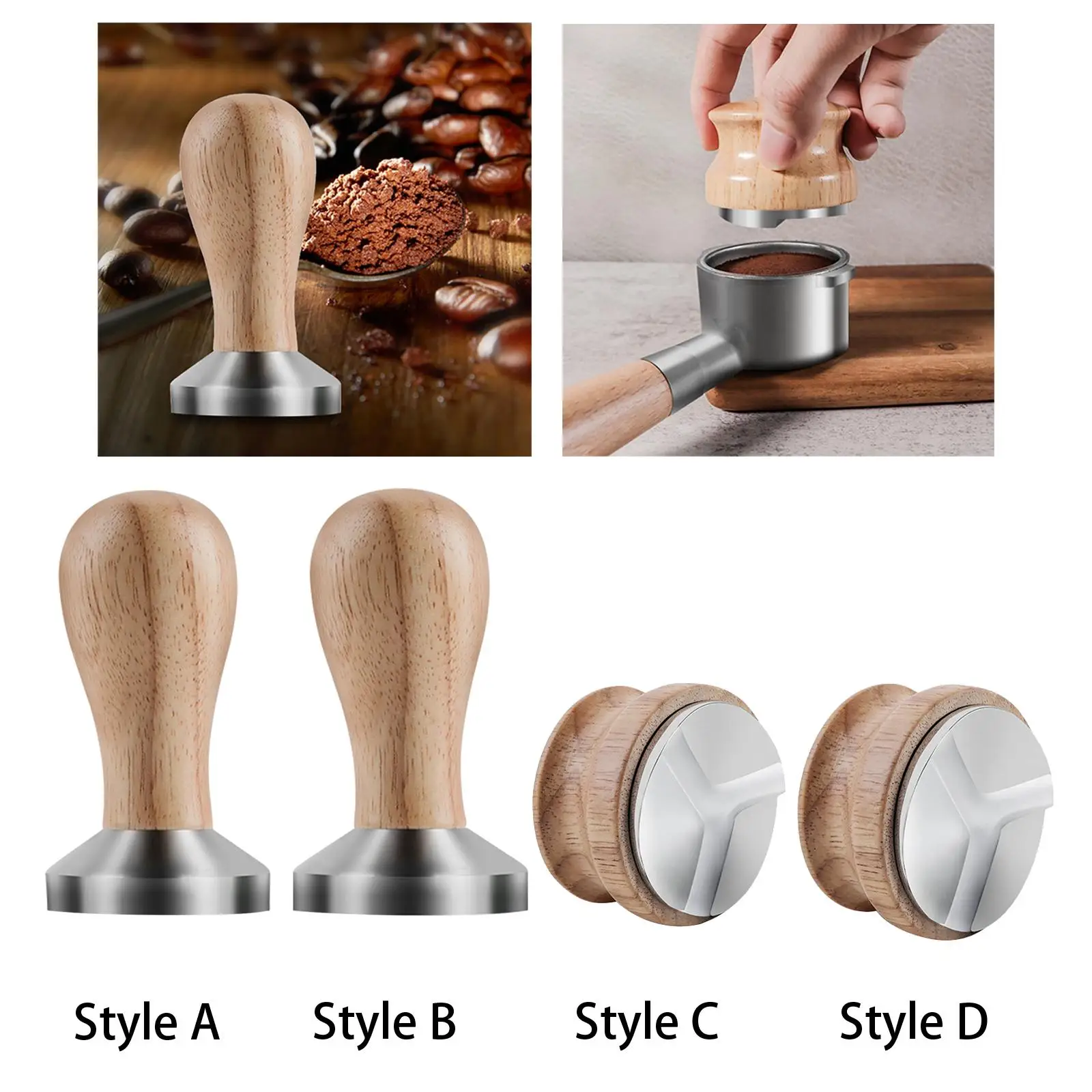 Professional Coffee Tamper Wooden Handle Leveler Tool Professional Espresso Distributor Leveler Tool Barista  Distributor