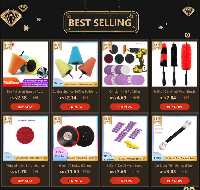 IPELY 3Pack Tire Shine Applicator Pad, Durable And Reusable Hex-Grip Tire Dressing