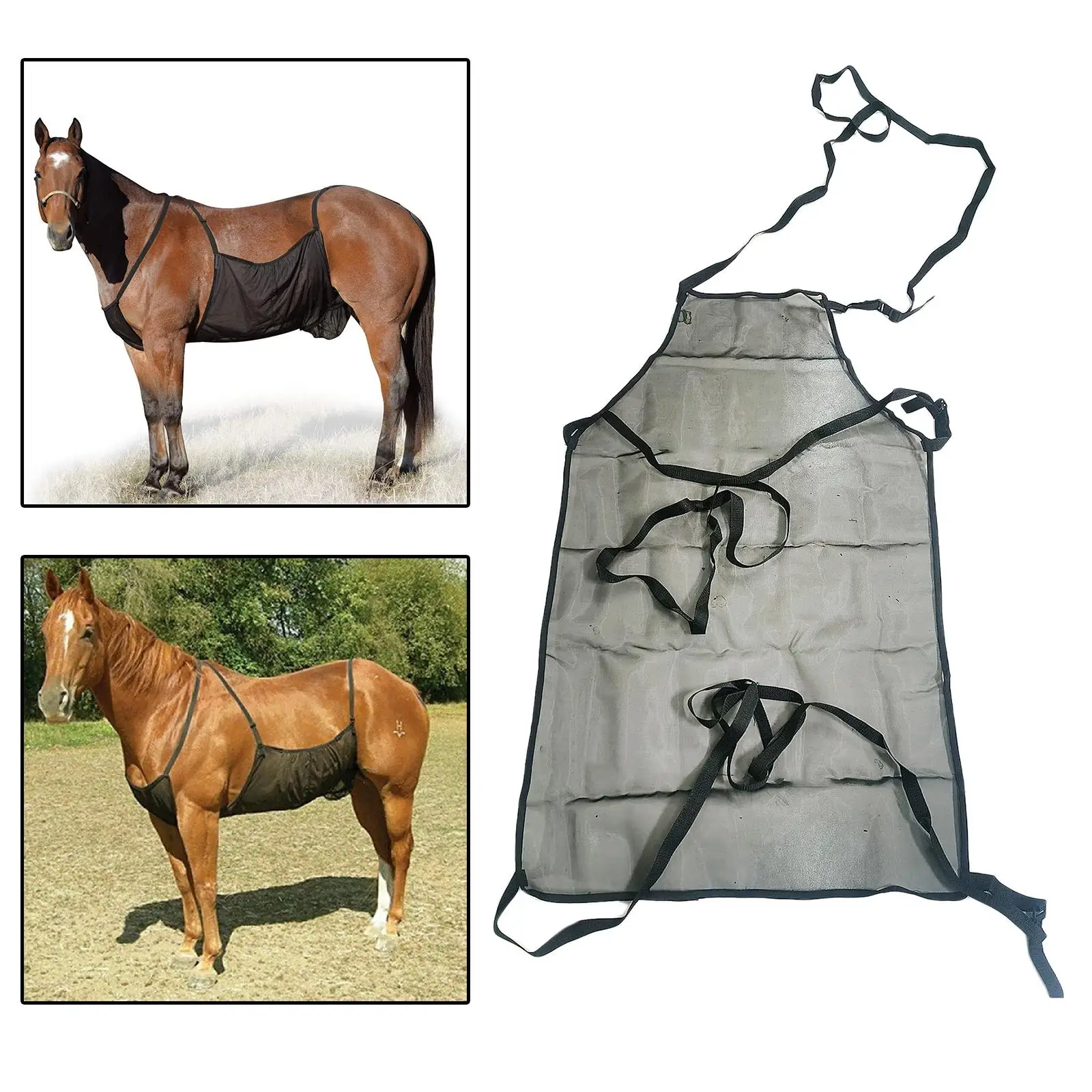 Fly Rug Horse Fly Belly Guard Elastic Adjsutable Strap Fly Sheet Protective