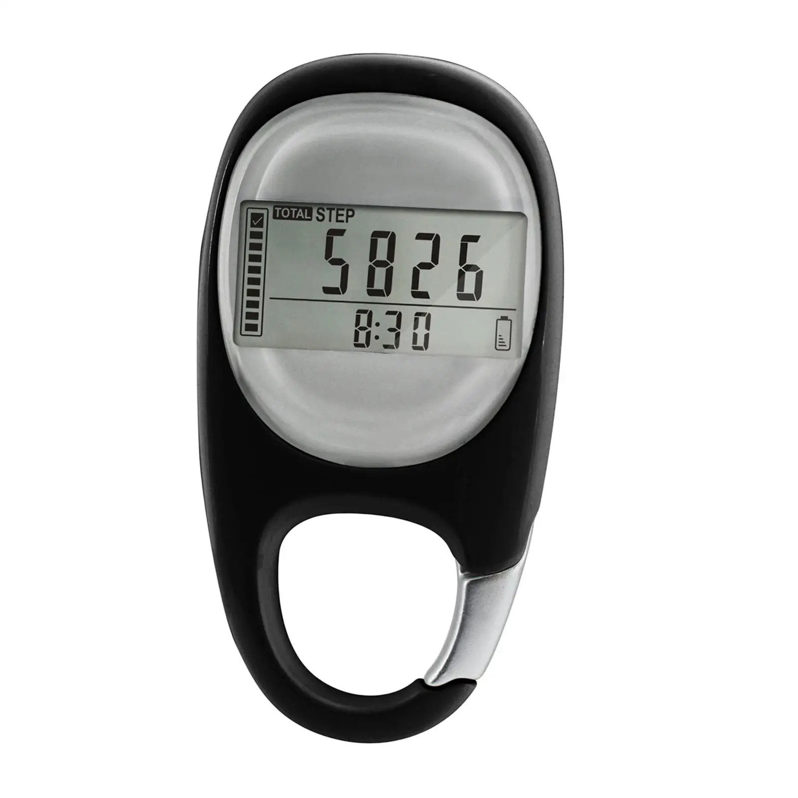 Portable Step Calorie Distance Counter with Carabiner Clip for Jogging