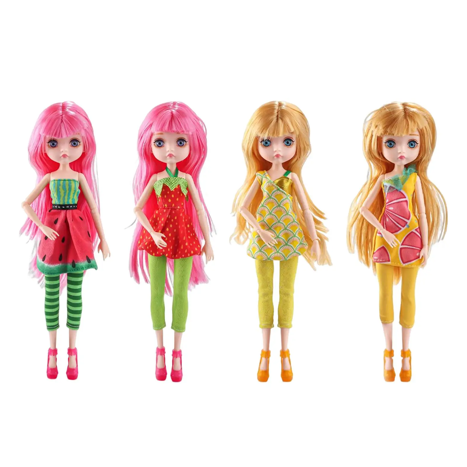 30cm Fashion Doll with Clothes and Shoes Moveable Joints 9 Flexible Joints 3D Eyes Lovely Dress up for 3 4 Girls 6 7 8 Gifts
