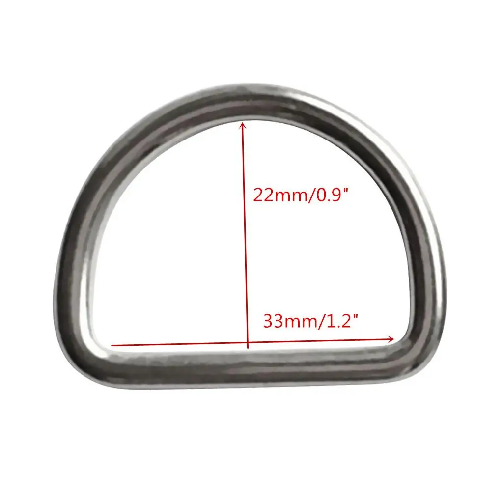 4pcs Diving Scuba D Ring For 30mm Webbing  6 Stainless Steel