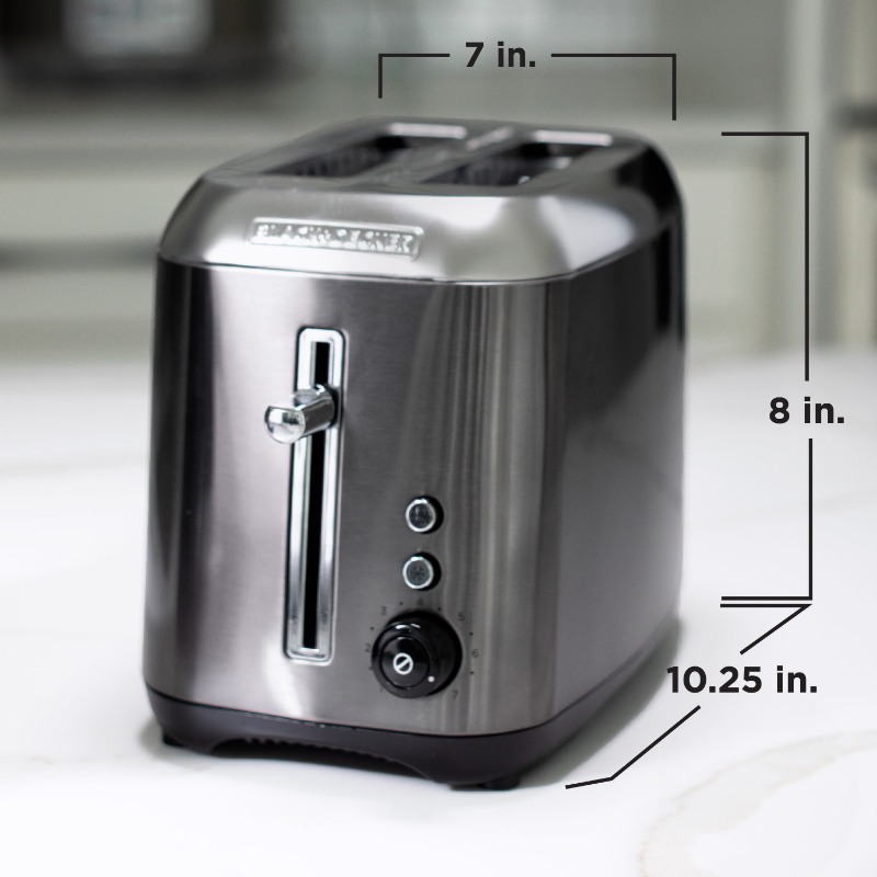 Title 6, 2 Slice Black Stainless Steel Toaster Hot Sandw...