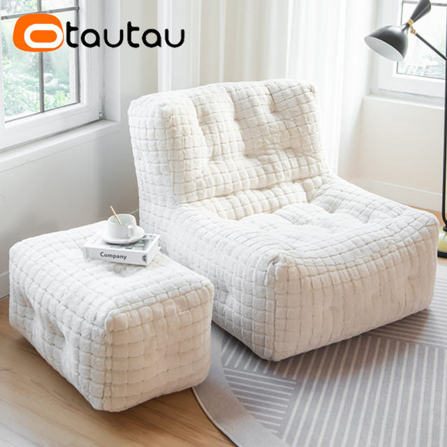 Otautautau fodera per sacco a pelo in ecopelle No Filler Beanbag Pouf  federa divano letto Chaise Lounge reclinabile poggiapiedi ottomano senza  cornice - AliExpress