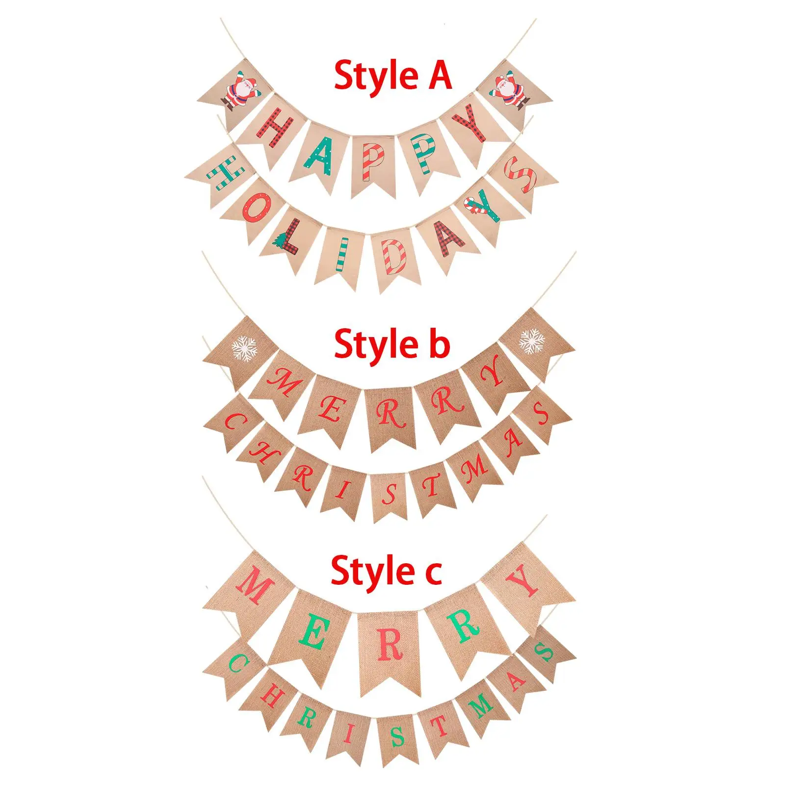 Merry Christmas Wall Hanging Banner DIY for Front Door Porch Party Supplies