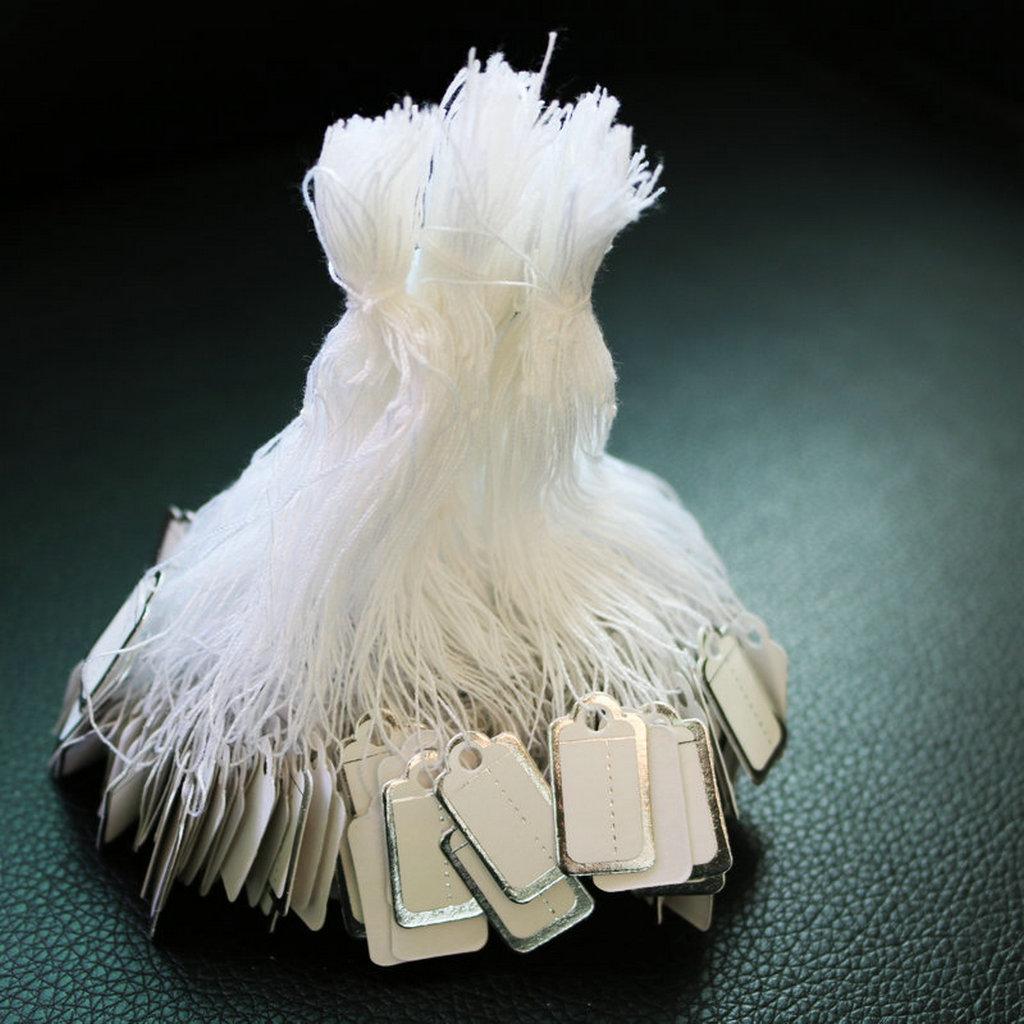 500pcs Wholesale Paper Label Tie On String Price Tags Jewelry Watch Showing