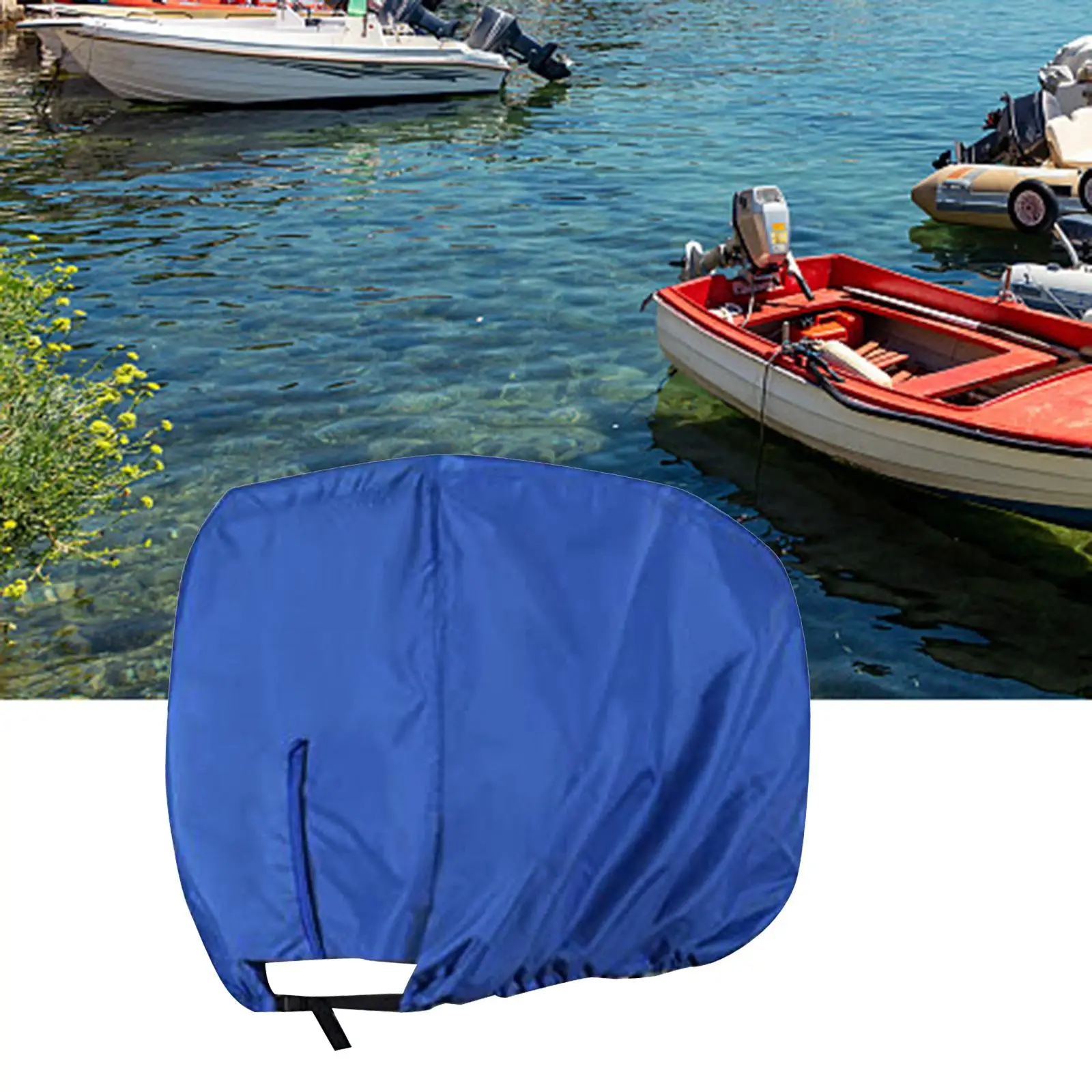 Waterproof Outboard Motor Cover Durable Heavy Duty Vented Boat Engine Hood Covers Outboard Engine Cover for Boat Motor 25-50HP