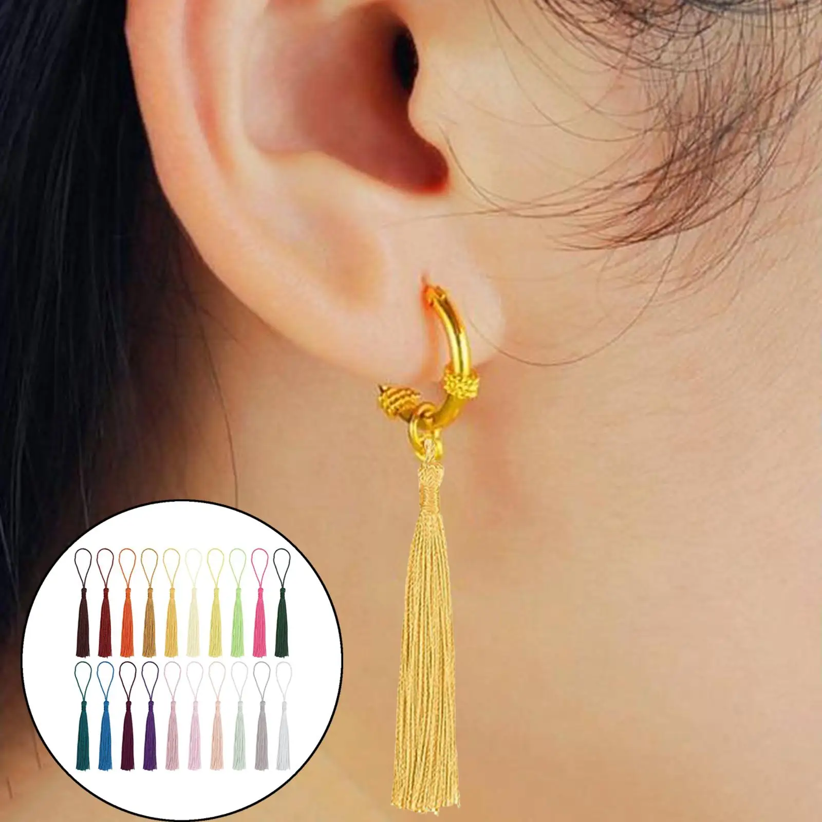 300 PCS Tassel Pendant DIY Keychain Necklace Earrings Charms