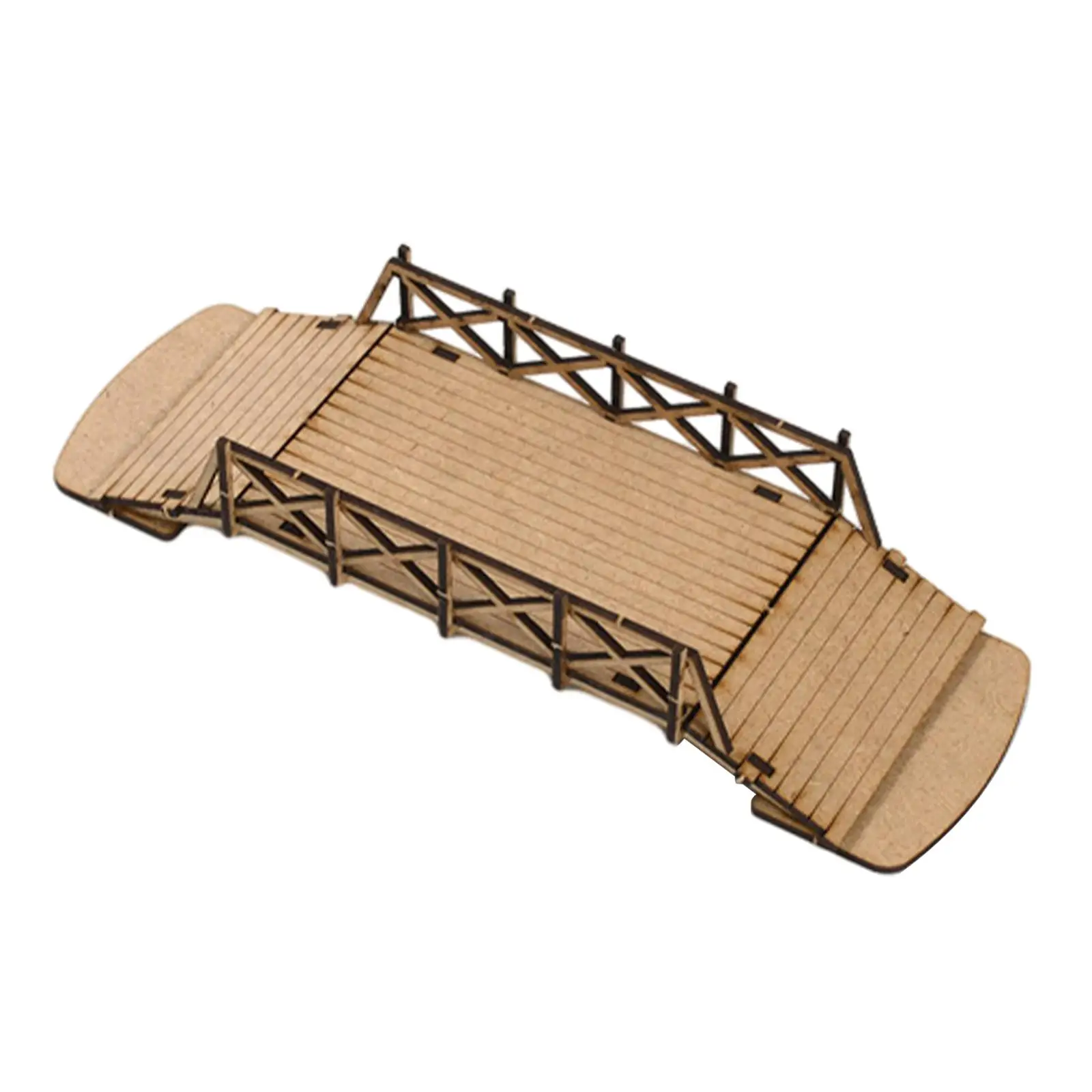 1/72 Scale Wooden Bridge Model Handmade Gift Collection Wood Construction for Boys Girls Children Kids Adults Party Favors