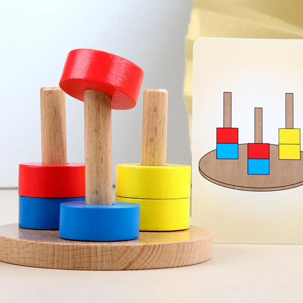 Wooden Stacking  Recognition Stacker  Early Educational Block