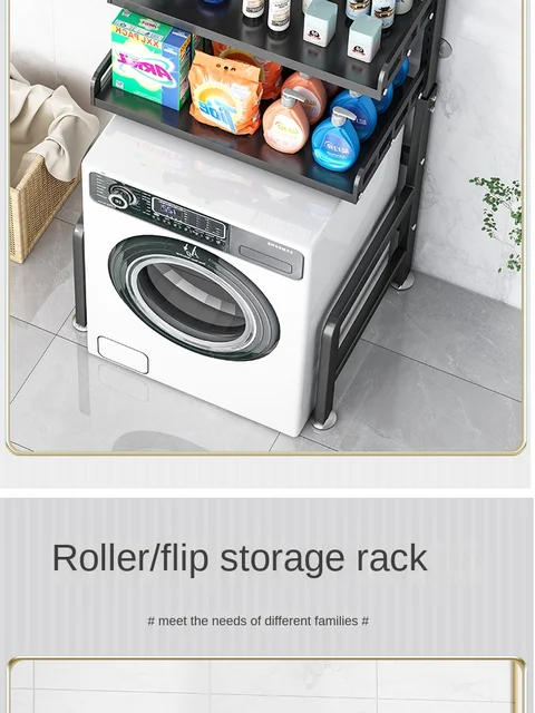 Washing Machine Top Organizer Wooden Bathroom Cabinet Home