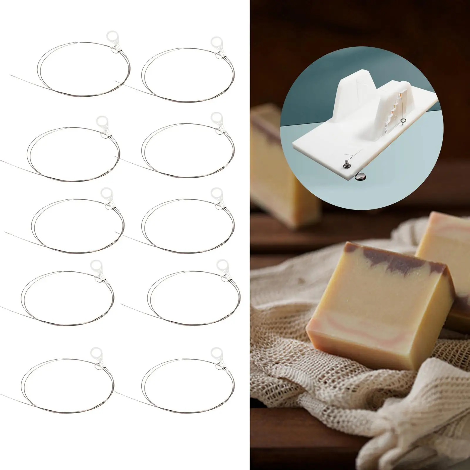 Soap Cutter Wires Cutting Soap for Cutting Chocolate, Butter Soap Cutter Sturdy Soap Cutter Adjustable Replacement Wires