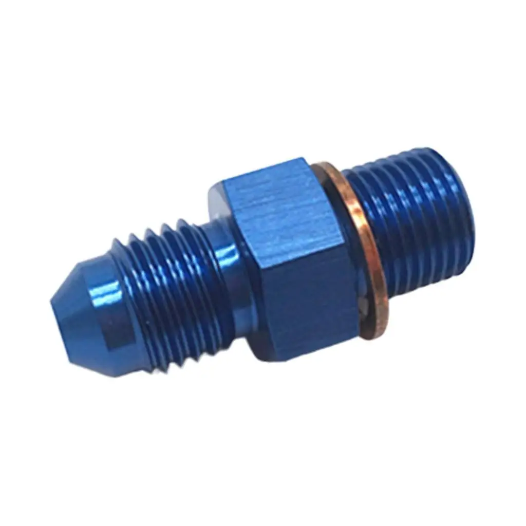 Blue AN-4 To M11 Oil Feed Adapter  for 1mm Restrictor