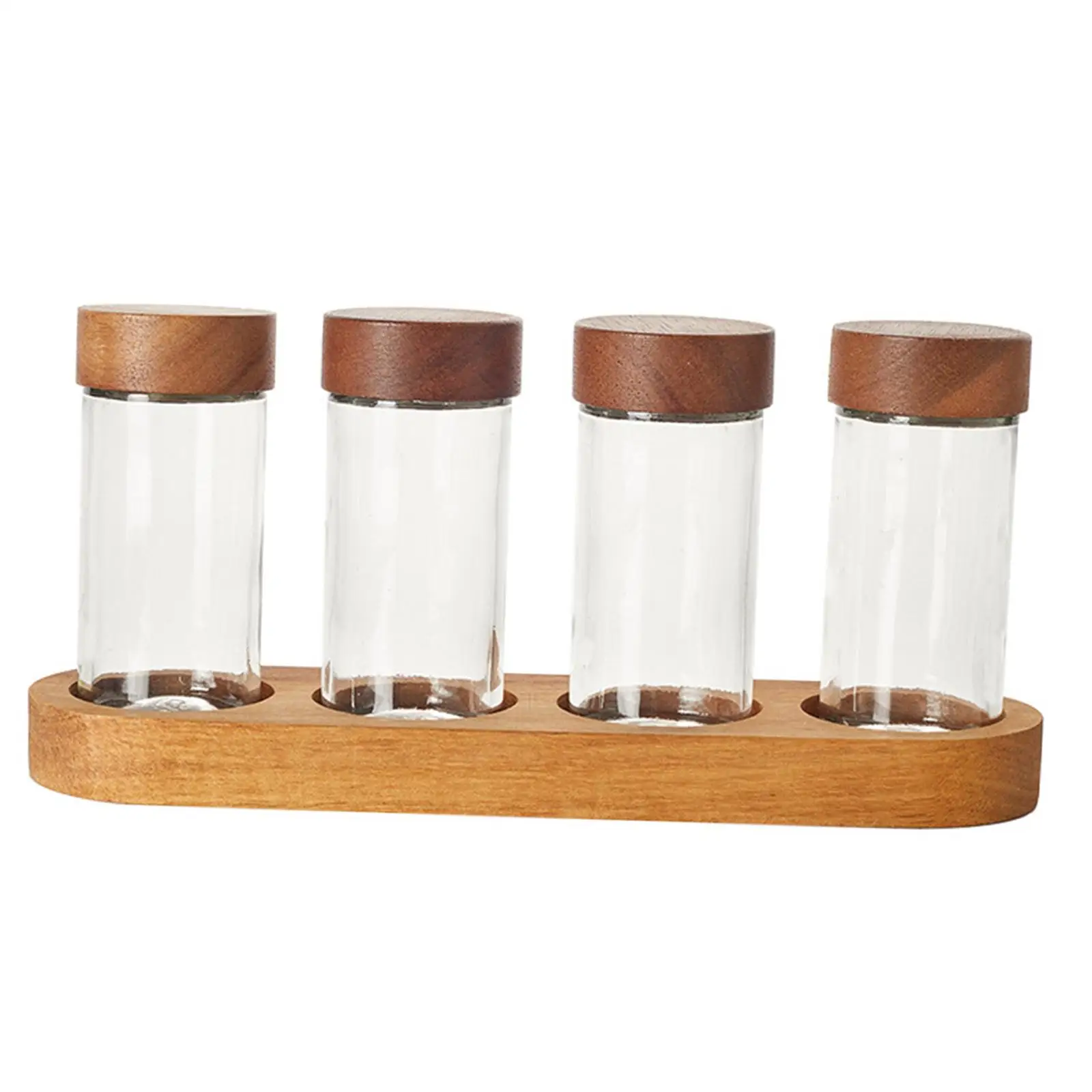 4 Pieces Condiment Jars Set Food Storage Canister Organizer Coffee Bean Storage Tubes for Tea Sugar Pepper Coffee Beans Spice