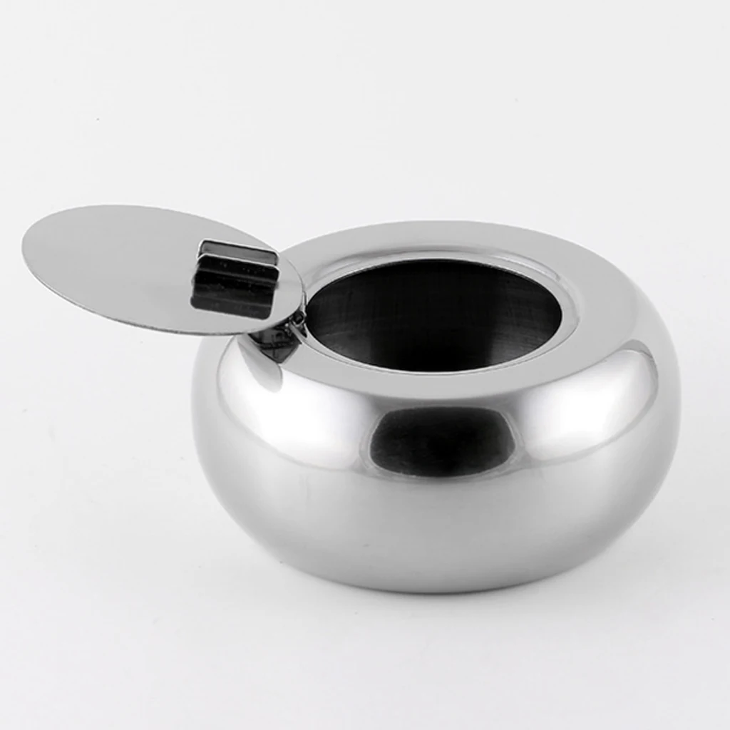 Stainless Steel Modern Tabletop  with Lid Ash Holder for