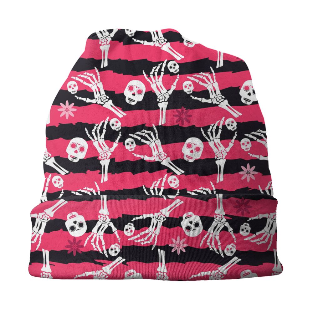 Benutzerdefinierte Schädel Druck Motorhaube Hüte Straße Stricken Hut Für Frauen Männer Winter Warme Horror Skeleton Tod Skullies Beanies Caps – Detail 9