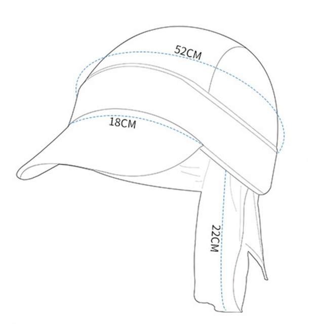 A baseball cap technical package and a sketch of the cap