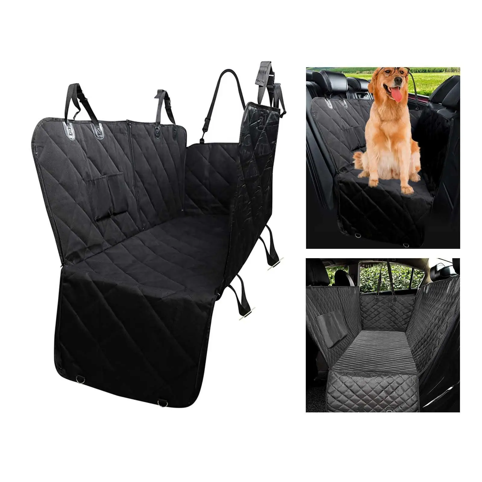 Dog Car Back Seat Dirty-proof Cover Protector Travel SUV Van Pet Mat Pocket