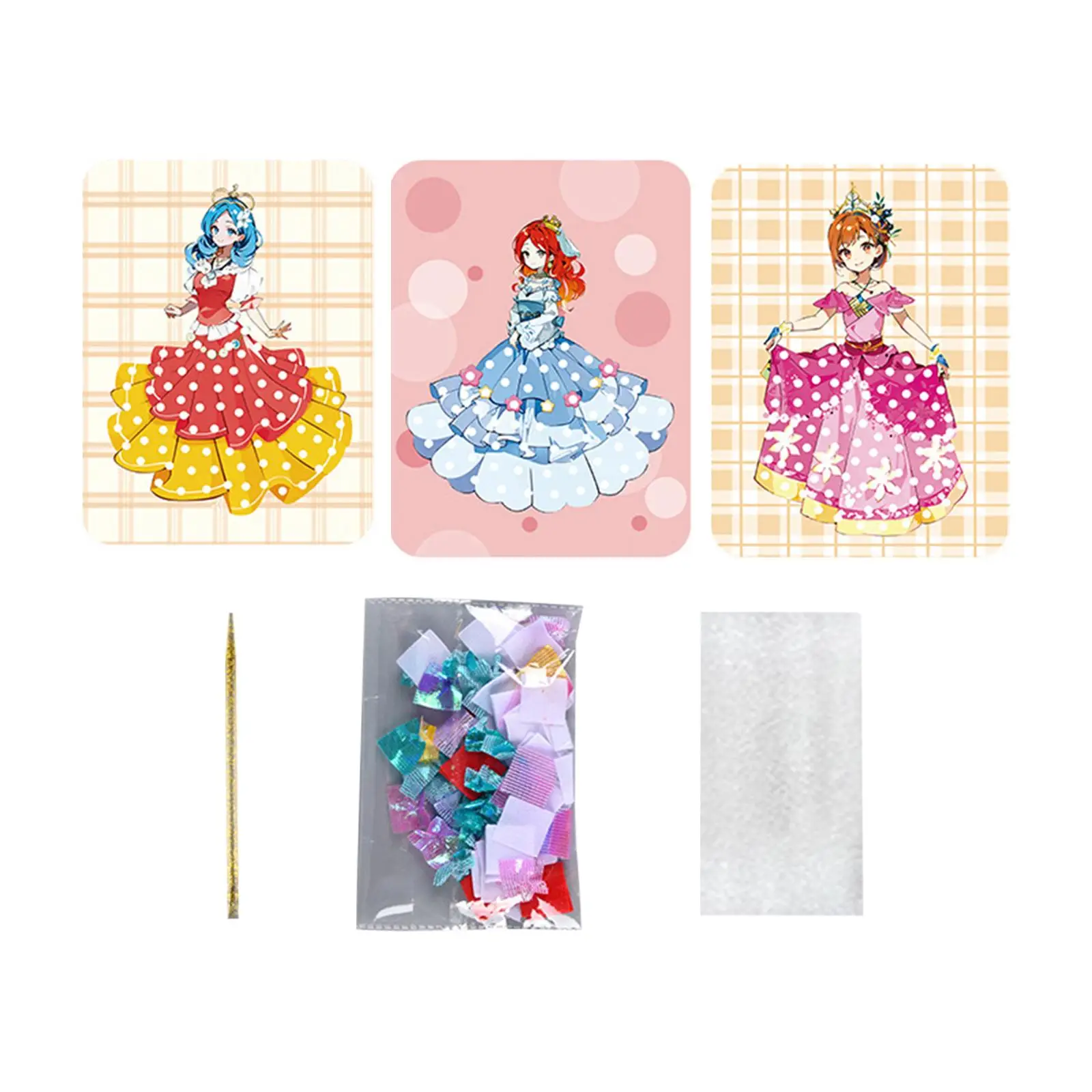 DIY Painting Sticker Craft Toys Poke Art DIY Project Educational Toys Princess Dress up Activity Book for Toddlers Girls Kids