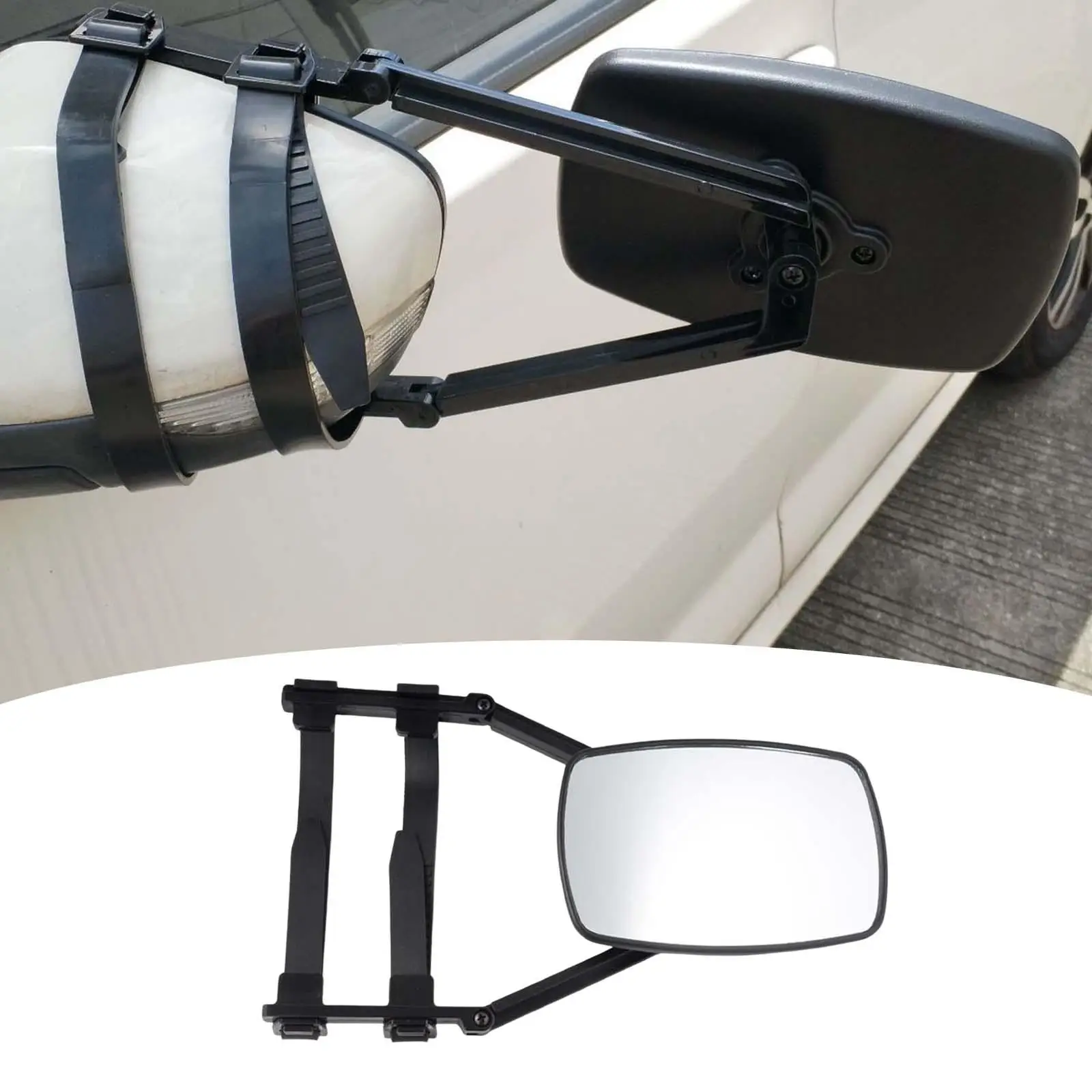 Clamp On Towing Mirror Rotatable, Universal Accessories Auxiliary Rearview Mirror Expands Your Field of Vision Easy Installation