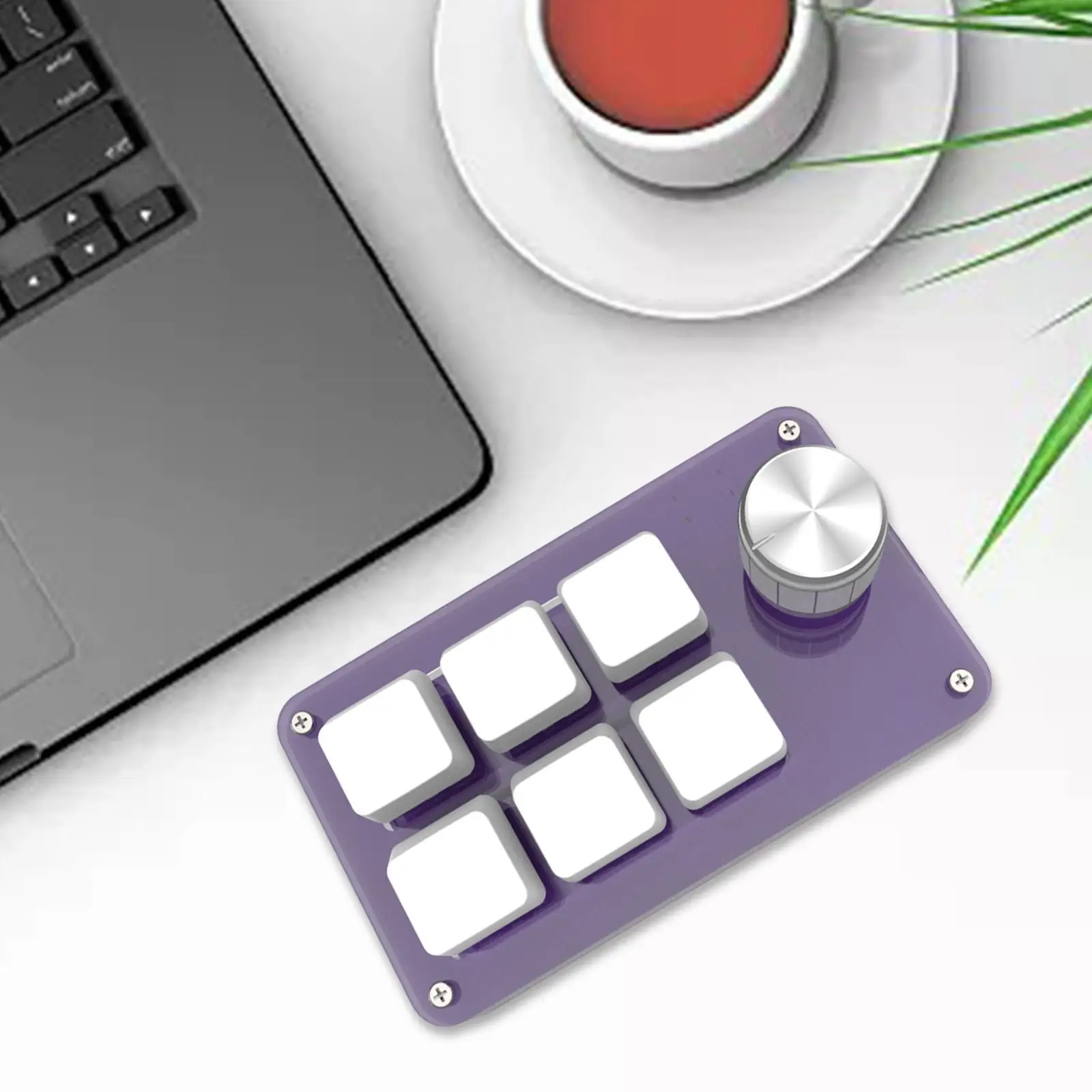 6 Keys Mini Wired Mechanical Keyboard USB Plastic Purple Custom Keypad DIY Keyboard for Gaming Computer Laptops PC E-Sports