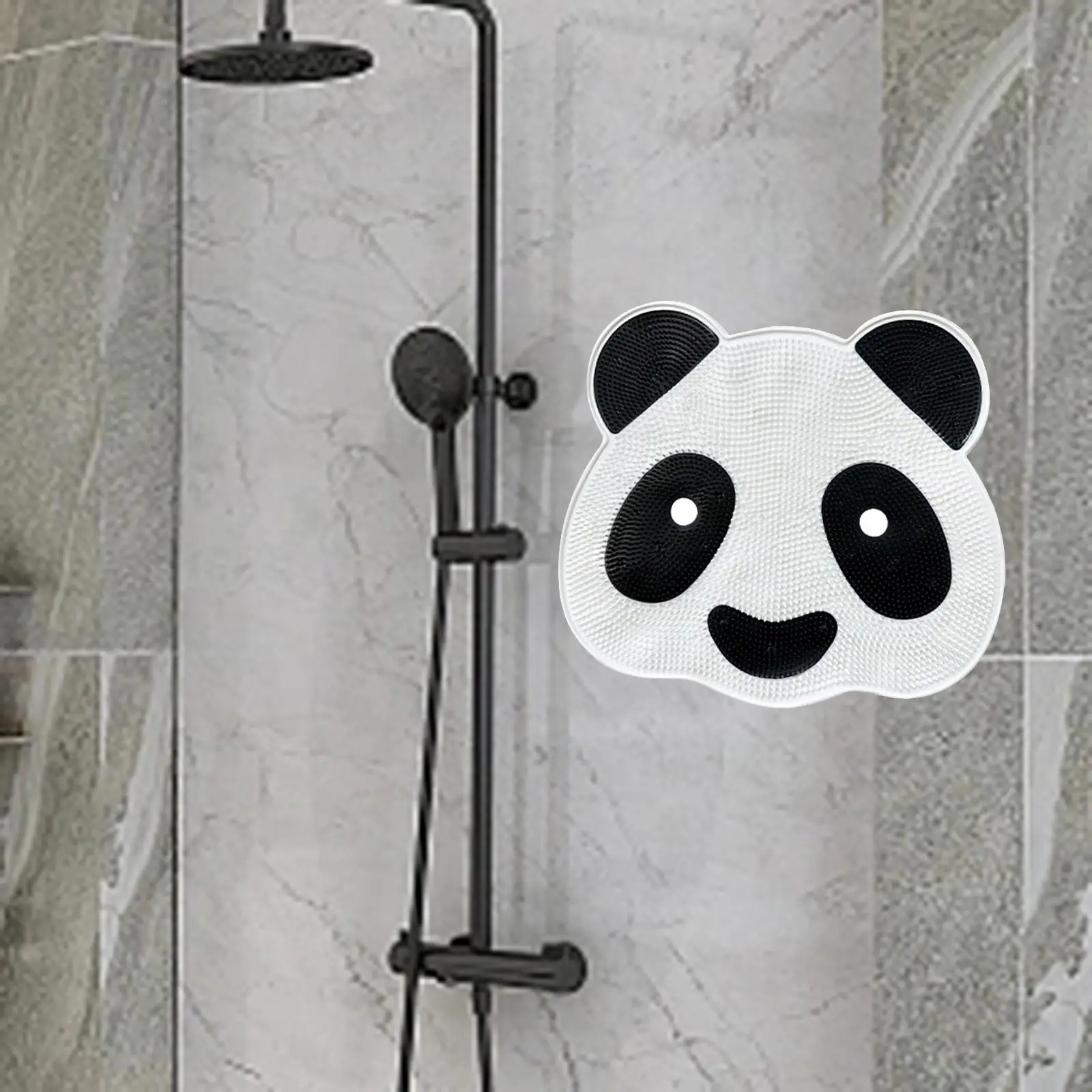 Shower Foot and Back Scrubber with Suction Cups Foot Cleaner Big Cute Panda Shape Wall Mounted Back Scrubber for Men and Women