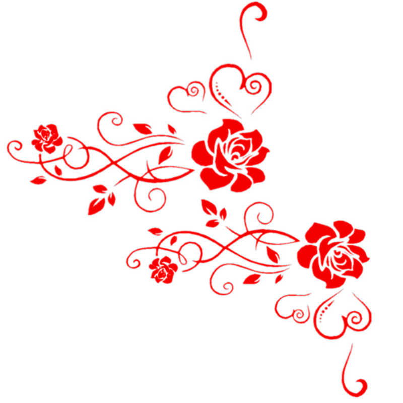 Auto StickersBeautiful Blumen Rose Individuelle Aufkleber auf Motorrad Stilvolle, Fahrzeug Liefert PVC Produkte Abdeckung Kratzer Aufkleber – Detail 3