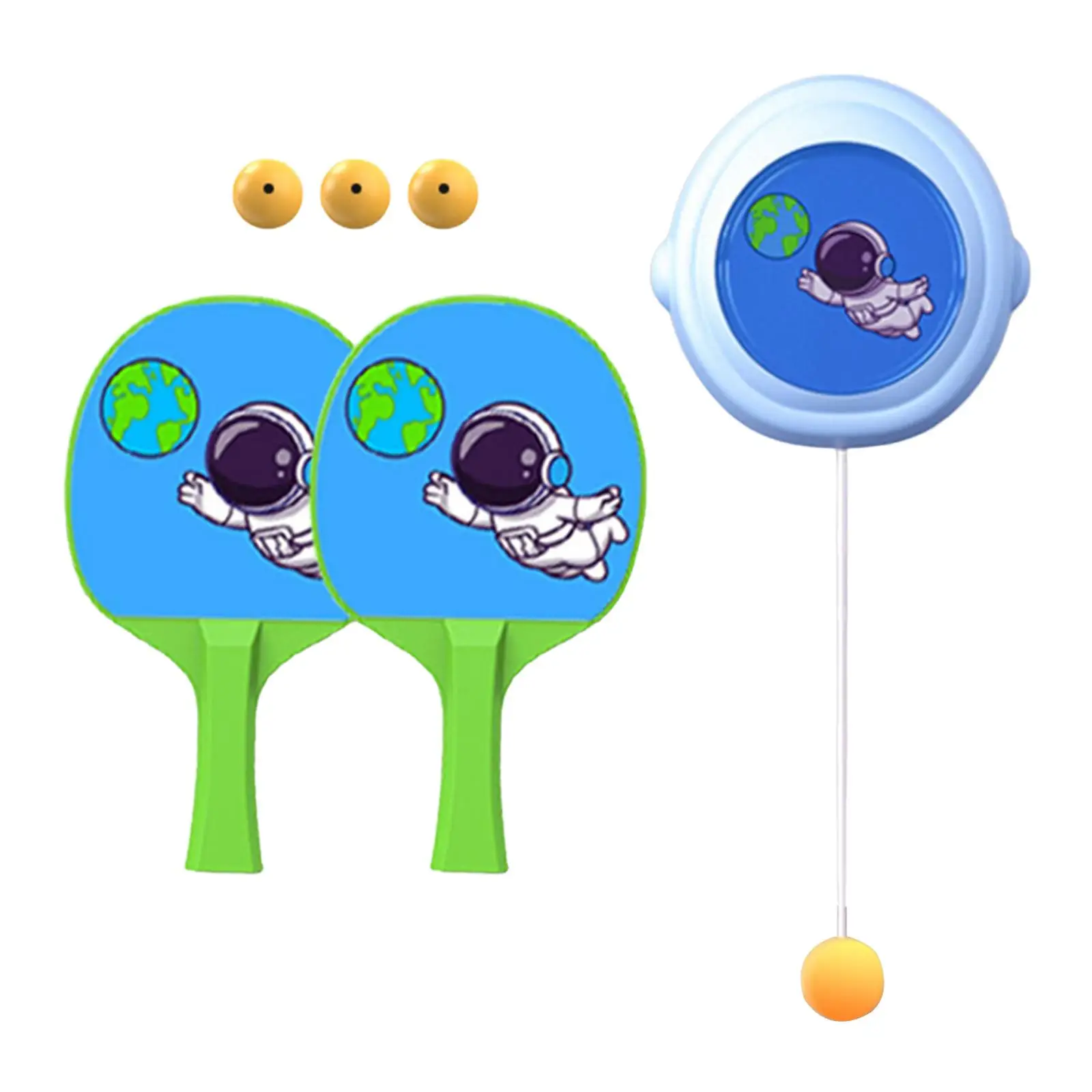 Children`s Indoor Hanging Table Tennis with Rackets and Balls Exerciser Interaction Toy Pingpong Balls Paddles Set Boys Girls