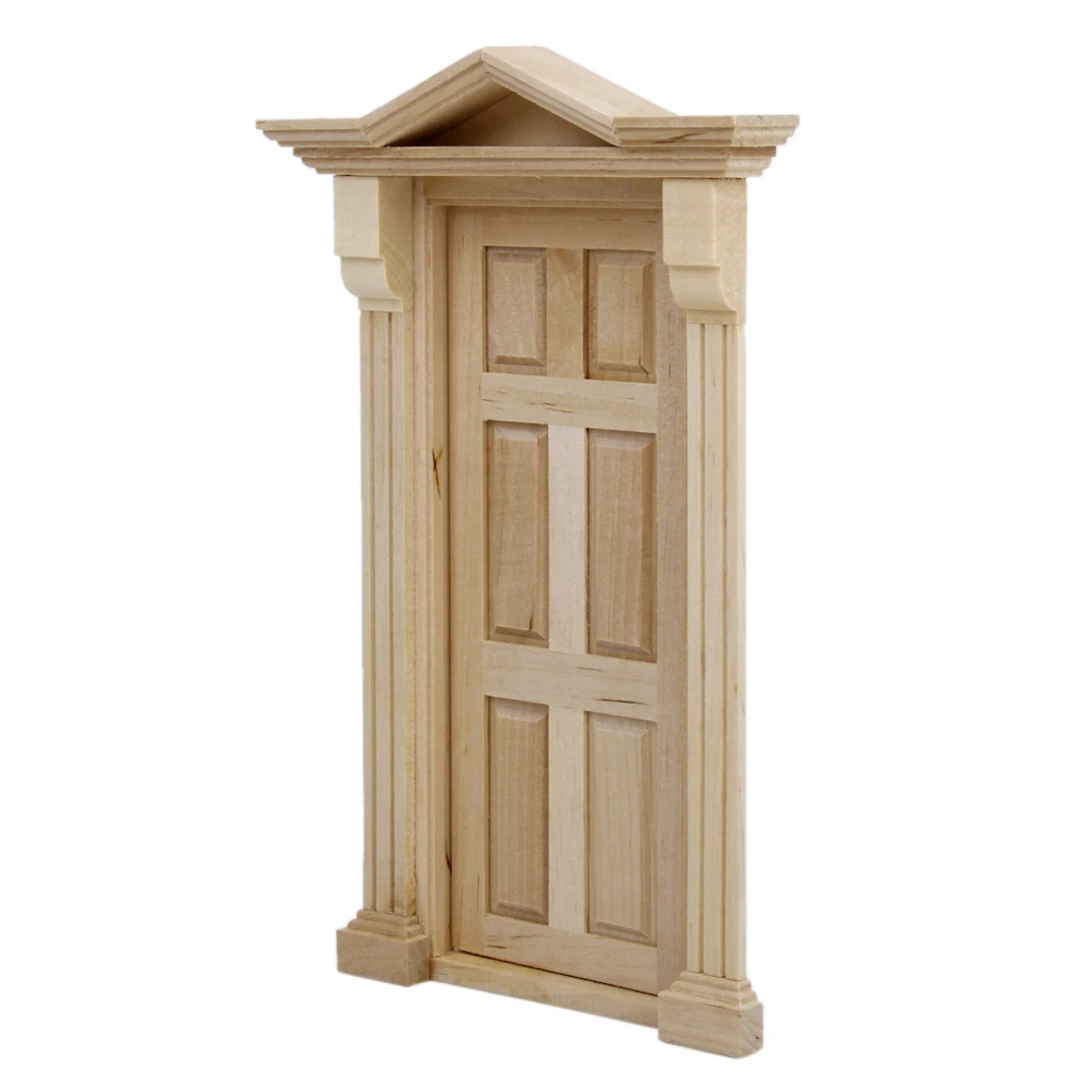 1:12  Miniature External Wooden Door For  Dolls House DIY Accessory