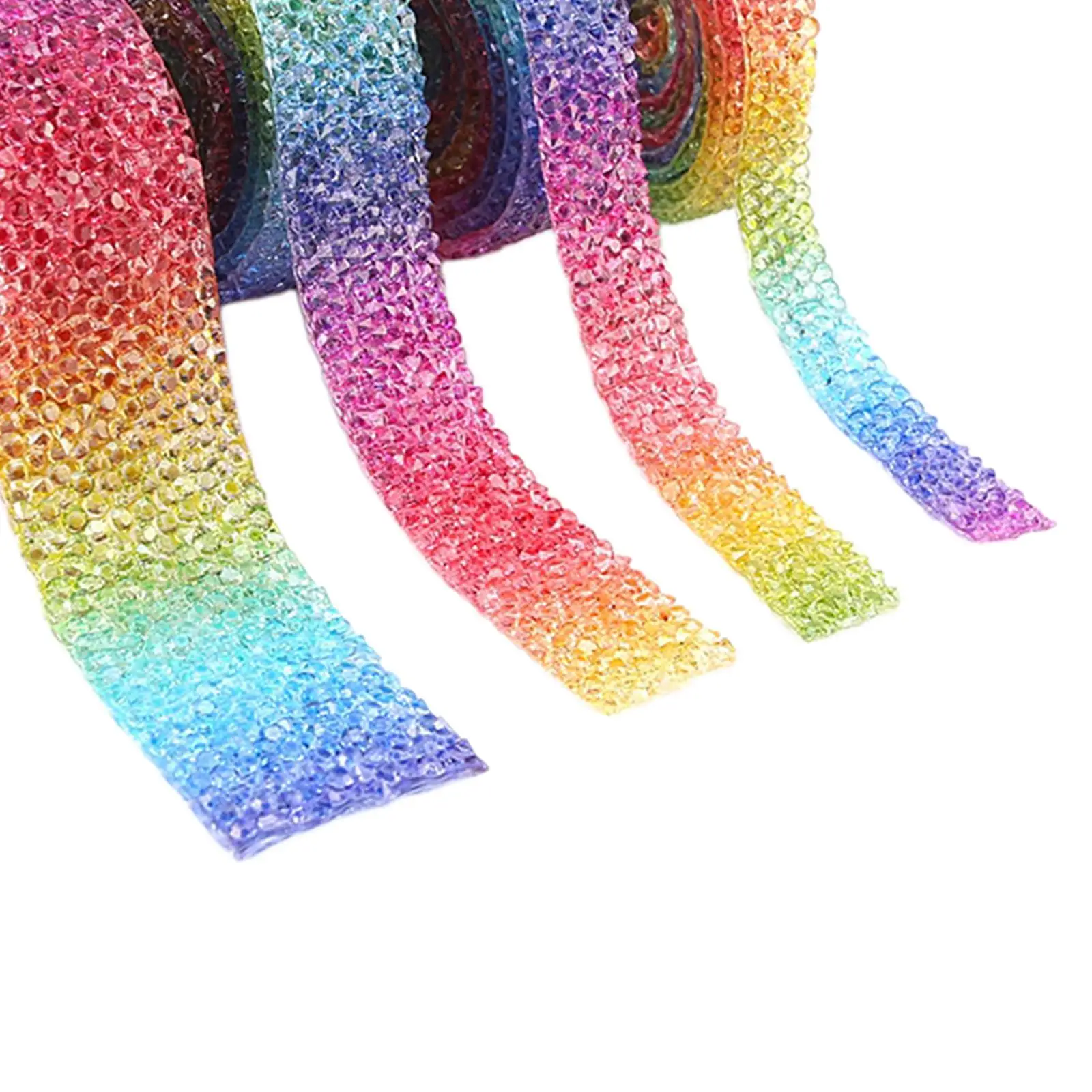 4 Roll Self Adhesive Ribbons DIY Glitter Trimming Embellishment Bling Ribbons for Bedroom Cakes Birthday Party Wedding Bathroom