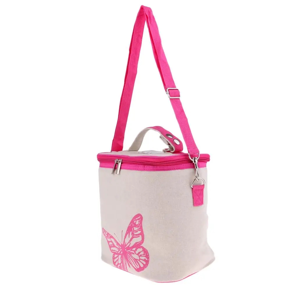 Insulated Reusable  Bag with  Zipper Reusable Insulated Lunch Cooler Container Box Handbag for  Travel Beach Outdoors