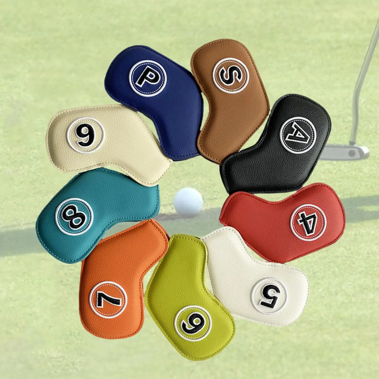 9x Golf Irons Head Covers Set Golf Club Head Cover Protector Waterproof Golfer Equipment