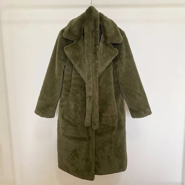 Luxury Womens Oversized Faux Fur Overcoat With Lapel And Belted Rabbit  Design Plus Size Winter Fluff Outerwear From Cong02, $40.1
