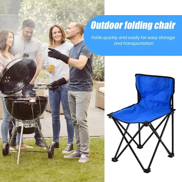 Silla de Camping con respaldo, diseño ergonómico, fuerte soporte de carga,  tamaño compacto, taburete plegable portátil, suministros de Camping -  AliExpress