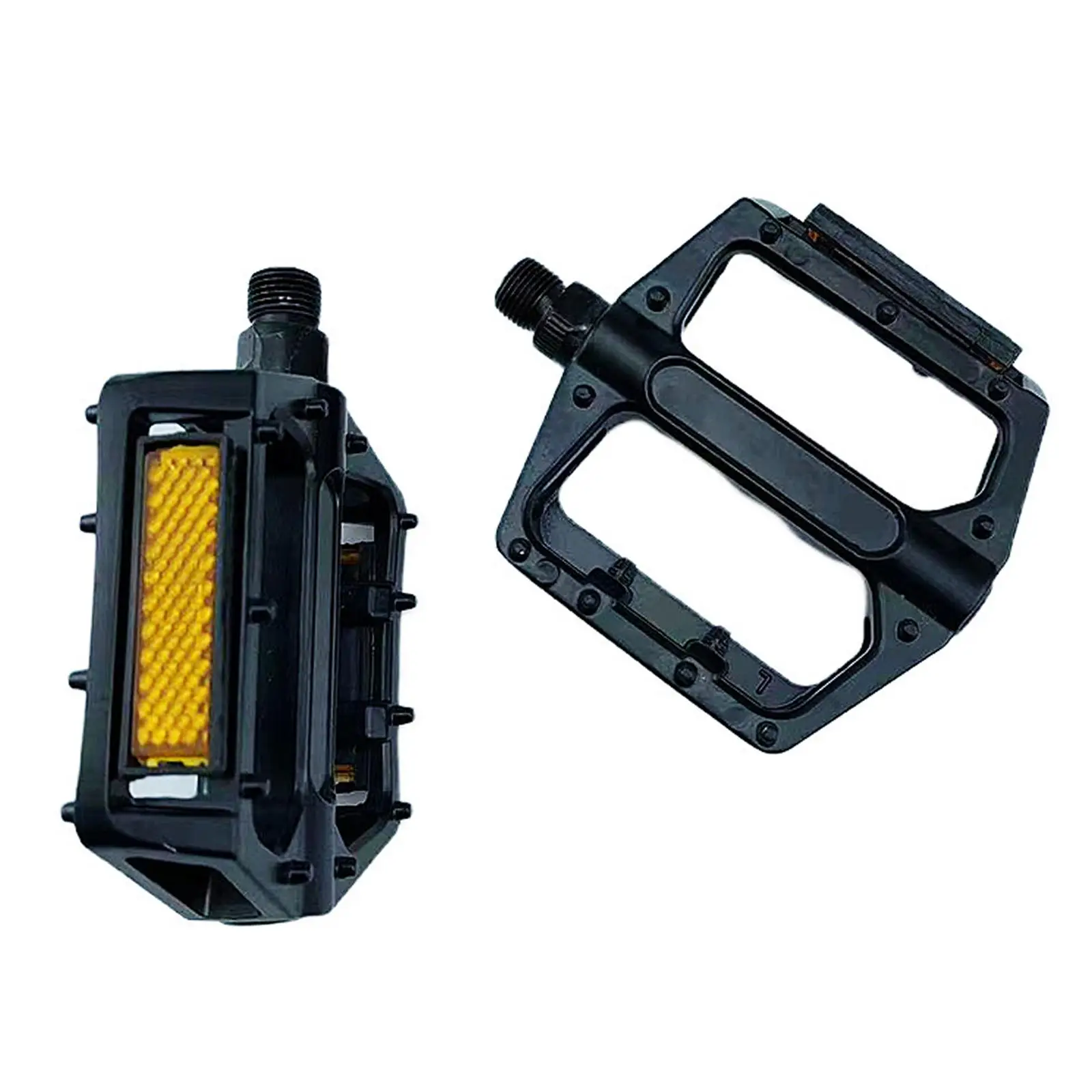 Road Mountain Bicycle Pedals Ultra Sealed Bearing Anti Skid with Reflector Dustproof Ultralight Platform Flat Pedals for Touring