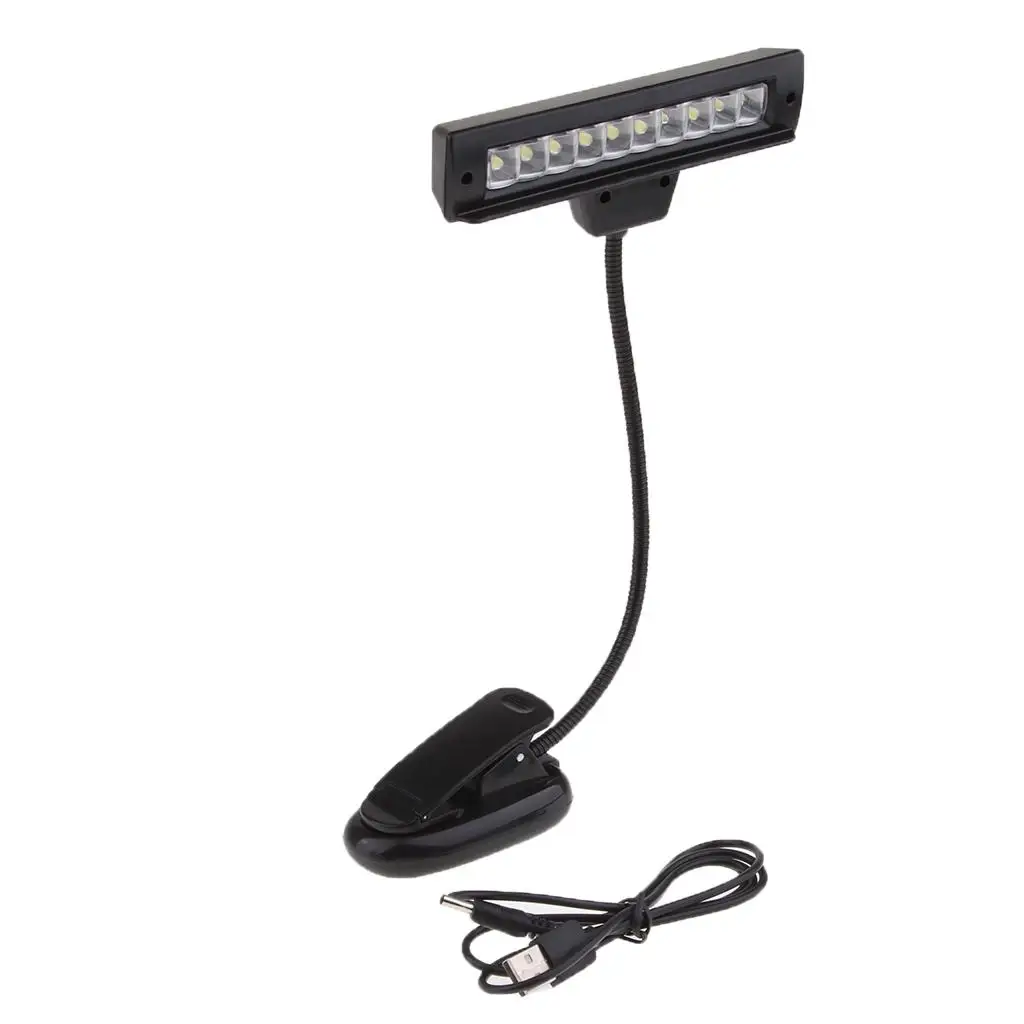 Rechargeable USB 10 LED Lamp for Piano Music   Reading Light
