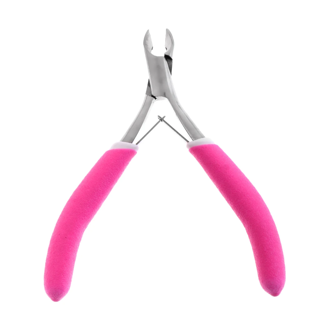 Nail Pliers Cuticle Manicure Pedicure Cutter Pink Stainless Steel Nail Plier Gradient Nail Tool