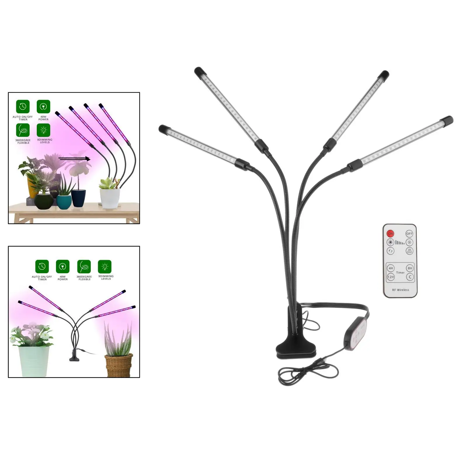 LED Grow Light Plant Lights with 40W 80 Lamp Bulbs 3 Lighting Modes