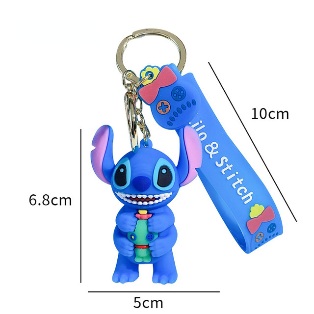 Porte-clés Disney Lilo & Stitch, Original, voiture, Anime, bibelots,  Kawaii, pour couple, sac à dos, charme - AliExpress