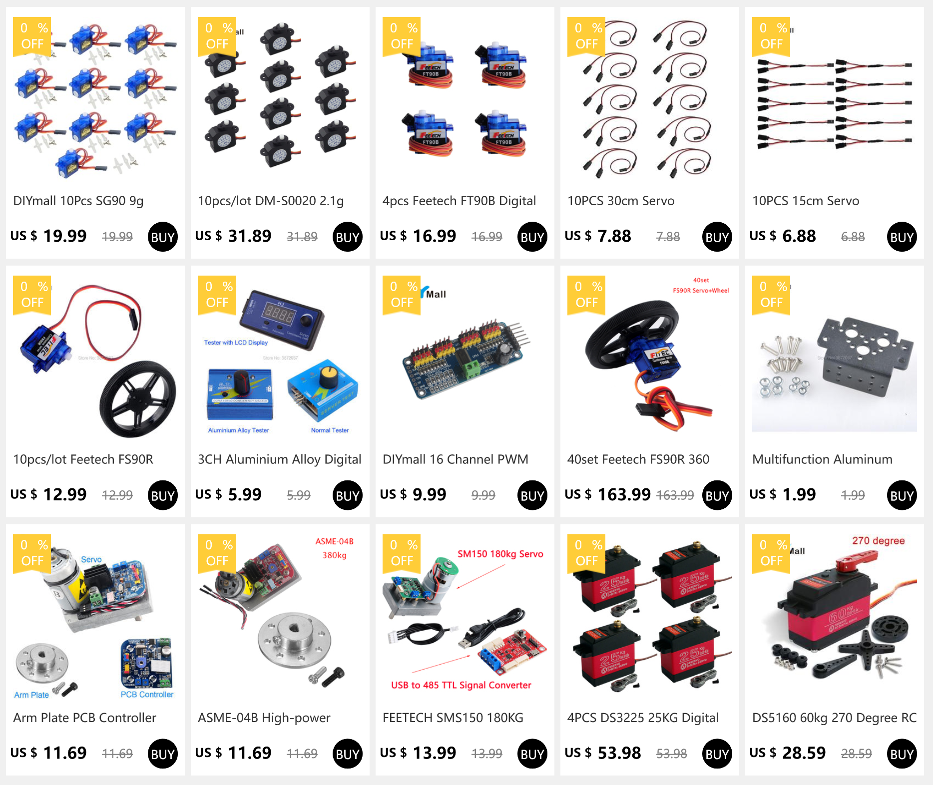 controlador de braço para robô placa de braço pcb cabeças de alta torque para carros inteligentes rc