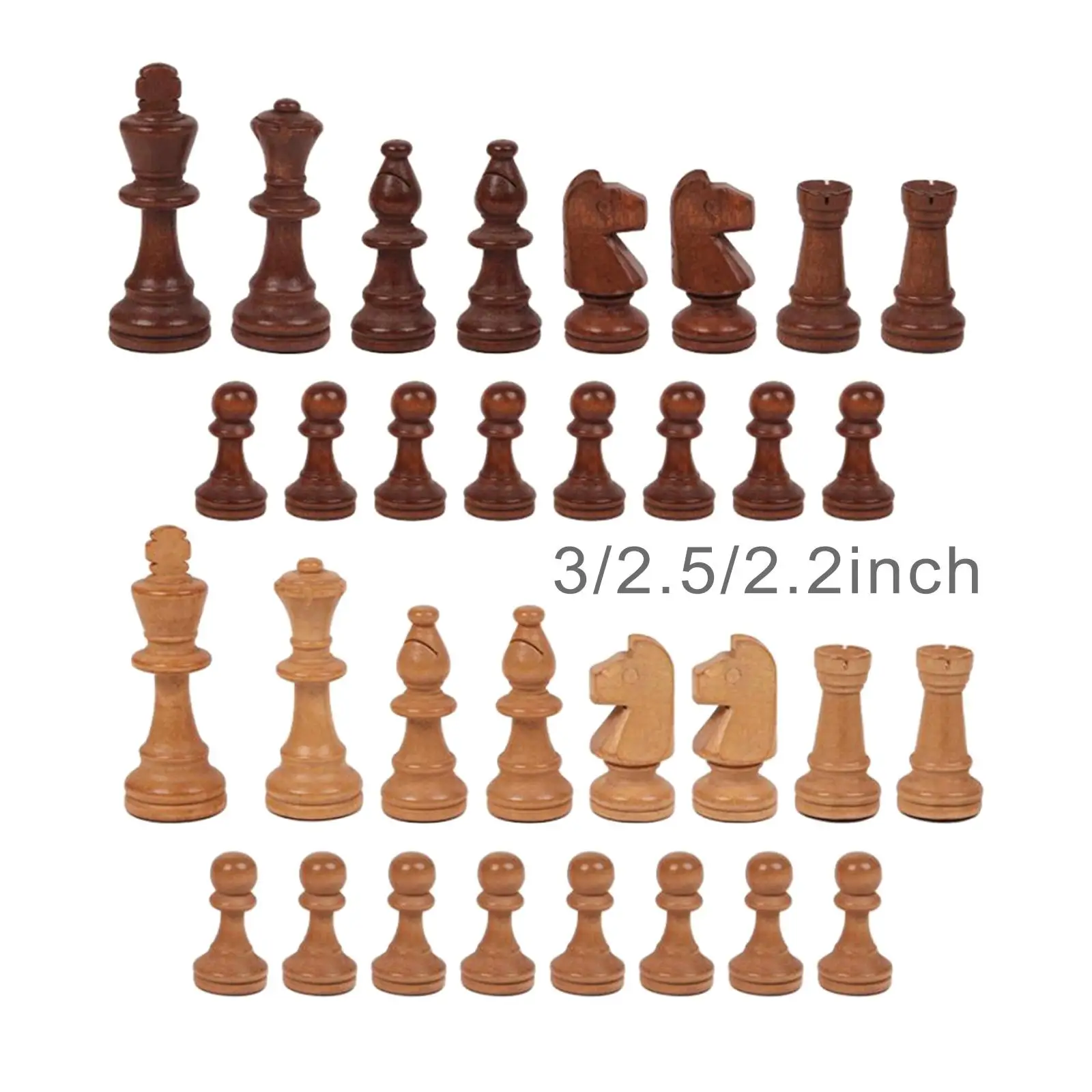 32Pcs Wooden Accessories International Chess Set Chess Pieces  Child