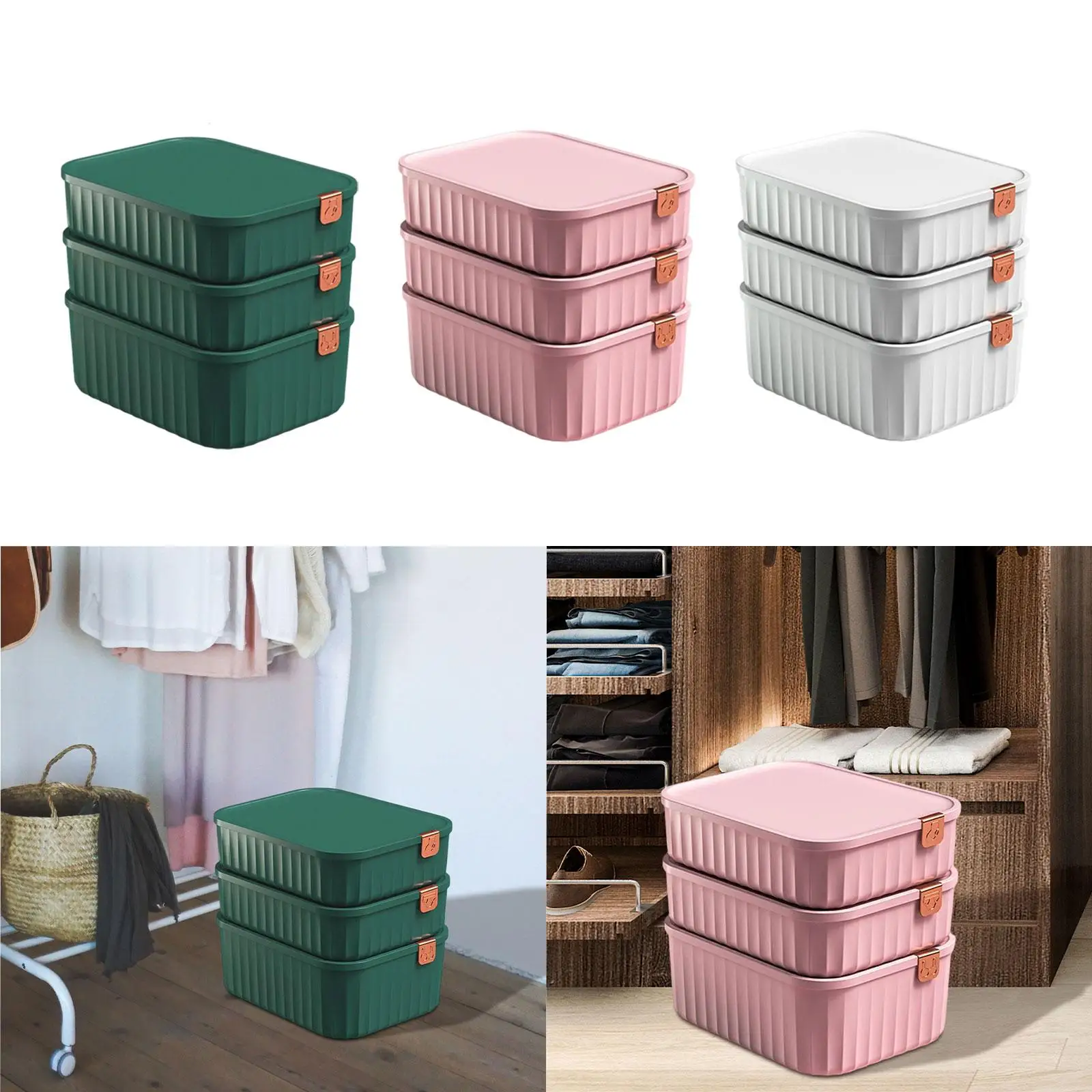 3x Drawer Organizer Leggings Storage Basket Box Compartments Separated Container Closet Storage Boxes Clothes Ties Bra Organizer